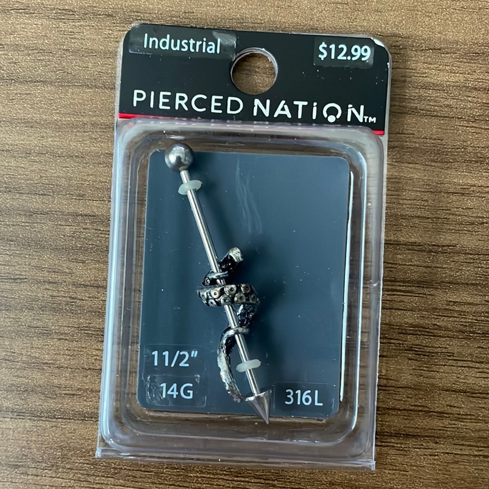 Snake industrial piercing jewelry